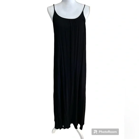 knee length dresses for ladies Woven Cotton Gauze Maxi Dress with Side Pockets Light Blue from a.ren –  Urbanheer main image 1
